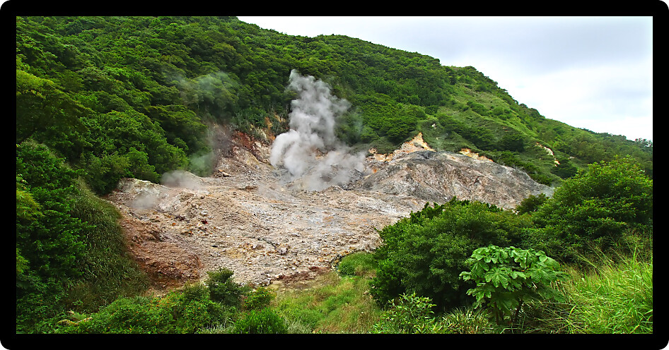 View of the Sulphur Springs Drive-in Volcano near Soufriere Saint Lucia.