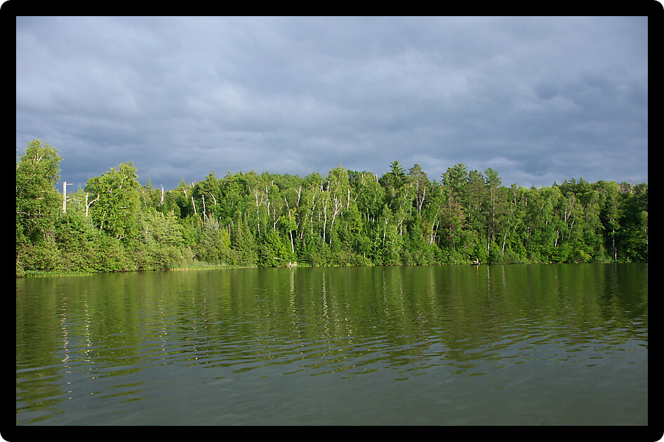 Evening view of Sweeney Lake in the beautiful northwoods of Wisconsin.