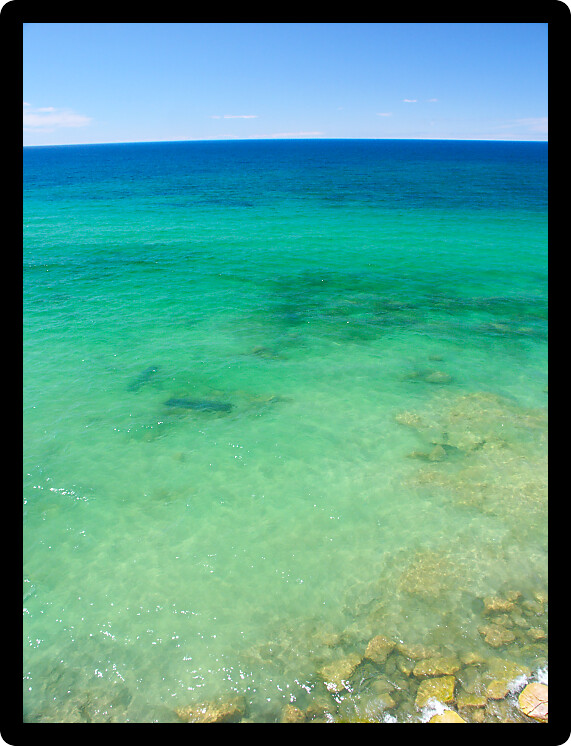 Lovely turquoise waters of Lake Superior at Pictured Rocks National Lakeshore.