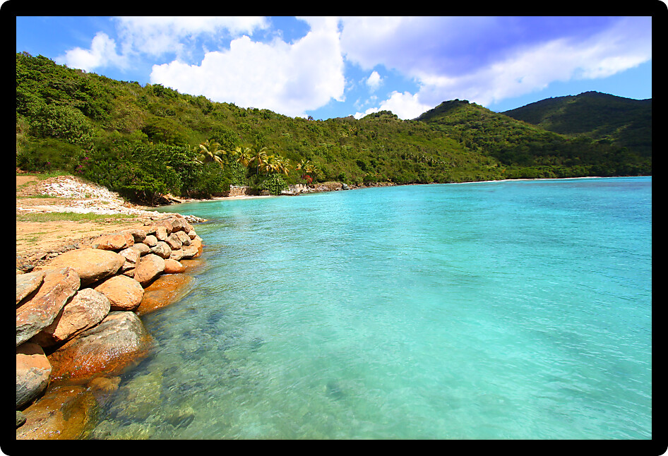 Beautiful sunny day at Brewers Bay on Tortola BVI.