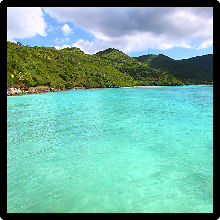 Beautiful and sunny Caribbean day at Brewers Bay on Tortola BVI.