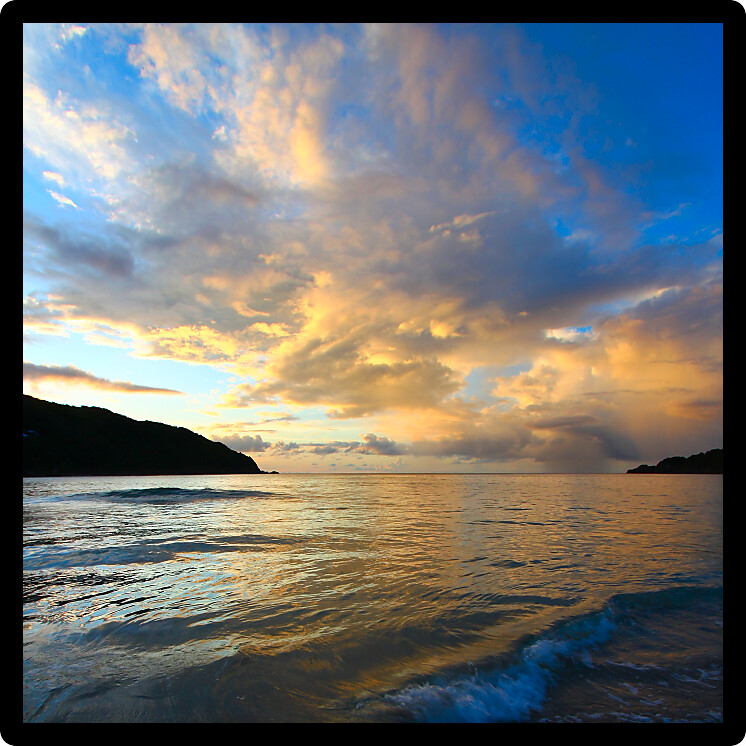 Evening sets in over Brewers Bay on Tortola British Virgin Islands.