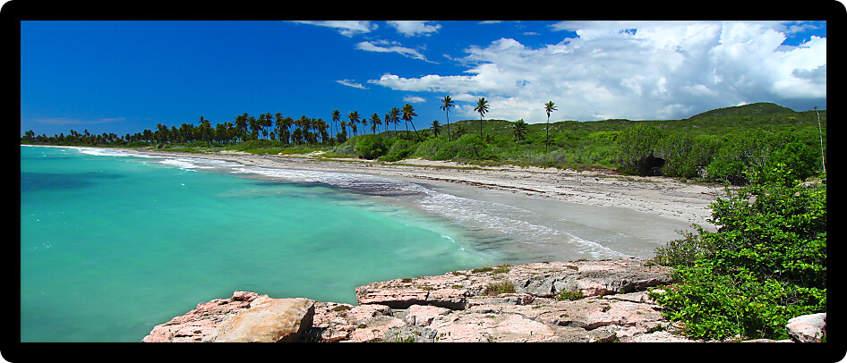 Beautiful day at the beach of Guanica Reserve in Puerto Rico.