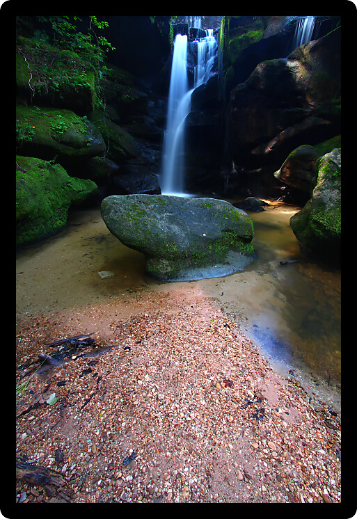 Beautiful waterfall in a rocky canyon of northern Alabama.