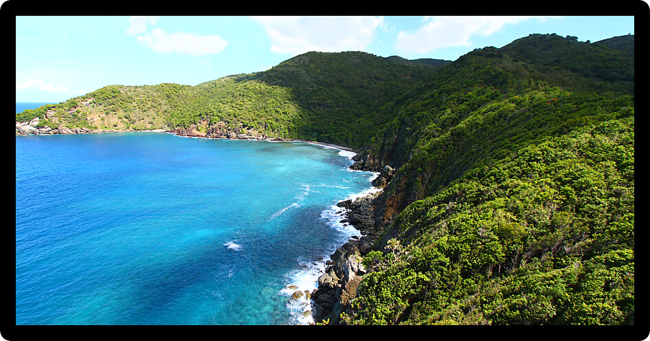 View of the beautiful Shark Bay National Park of Tortola.
