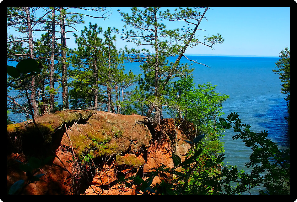View of Lake Superior from Apostle Islands National Lakeshore in northern Wisconsin.