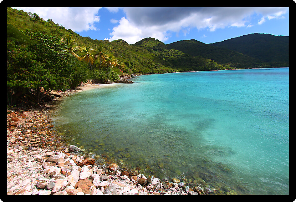 Sunny Caribbean day at Brewers Bay on Tortola in the British Virgin Islands.