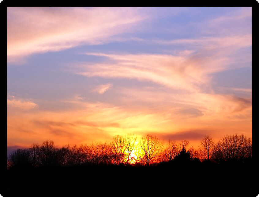 Spectacular sunset at Forest Glen Nature Preserve in central Illinois.