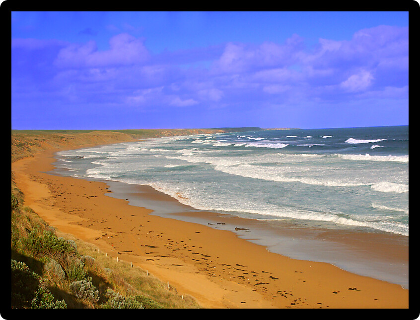 Logans beach along the coastline of southern Australia near Warrnambool Victoria.
