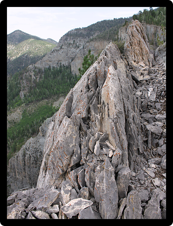Beautiful rocky landscape of Nevada from Mount Charleston.