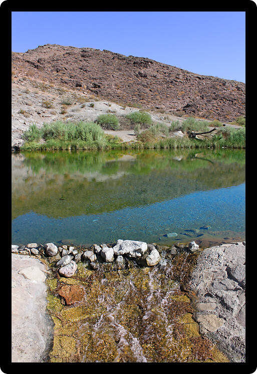 Clear waters of Rogers Spring in the hot desert of Nevada.