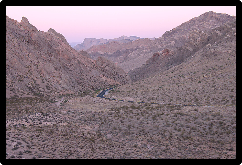Twilight over Valley of Fire State Park in Nevada.