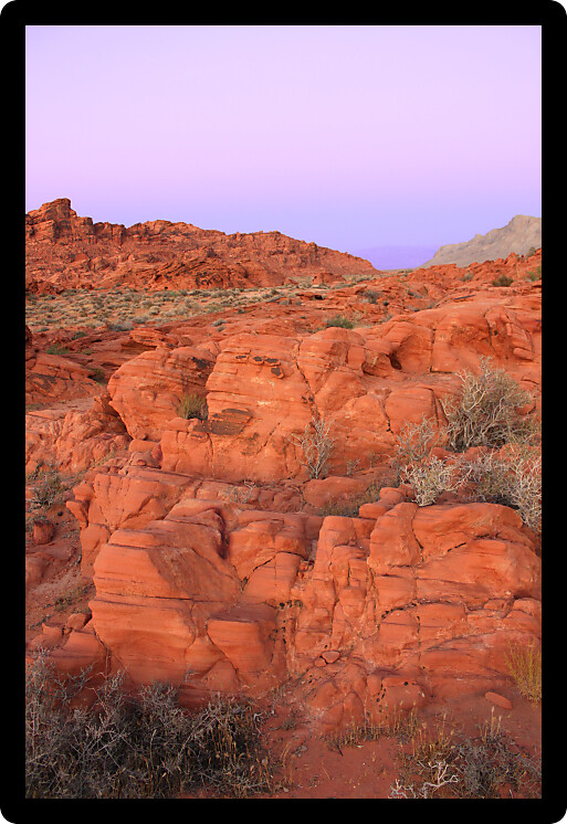 Blazing red rock formations at Valley of Fire State Park in Nevada.