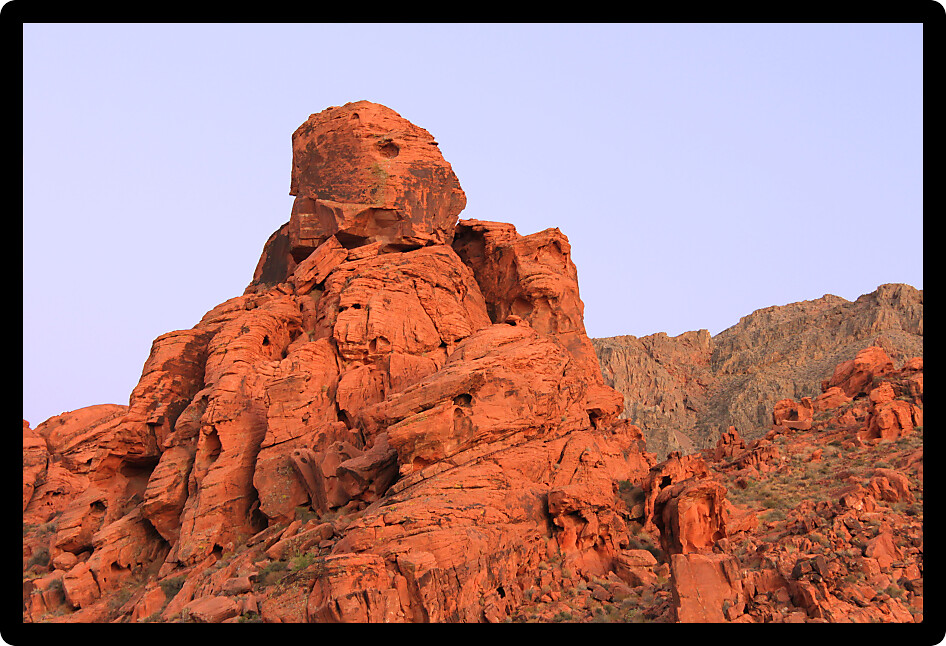 Blazing red rock formations at Valley of Fire State Park in Nevada.