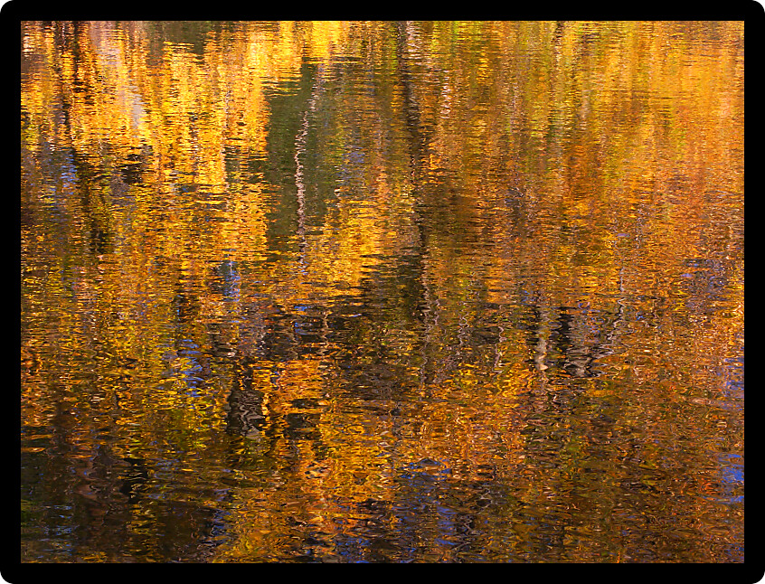 Beautiful fall colors reflect off the Kishwaukee River in Boone County Illinois.