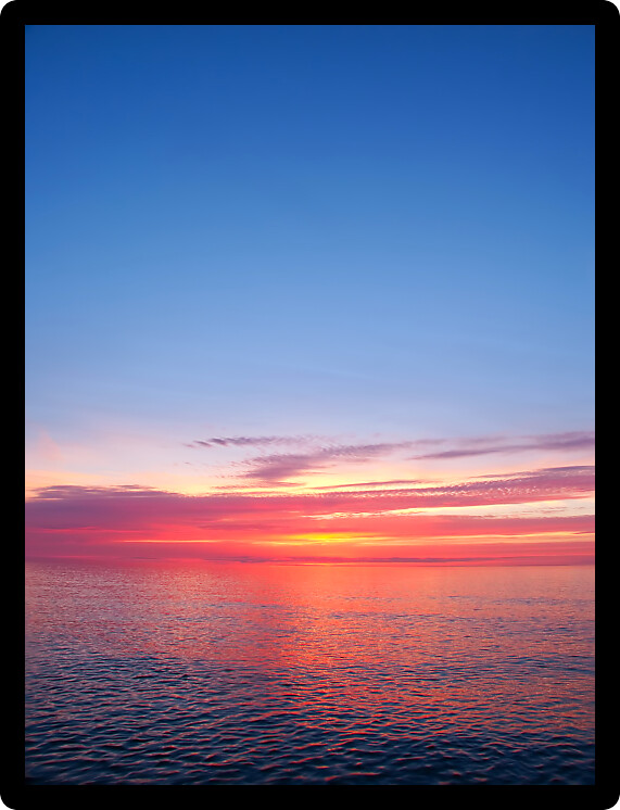 Beautiful colors reflect off Lake Superior in northern Michigan.