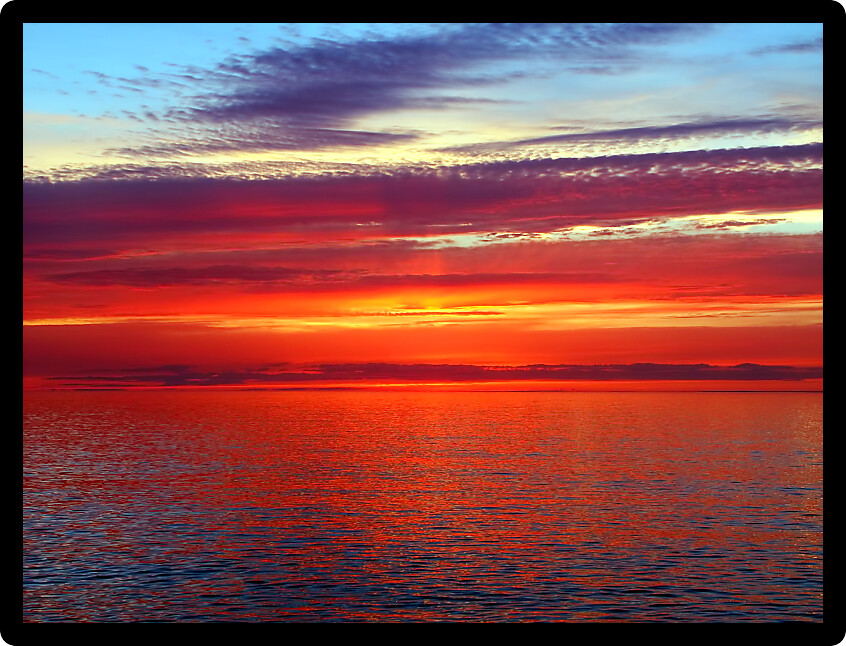 Beautiful colors reflect off Lake Superior in northern Michigan.