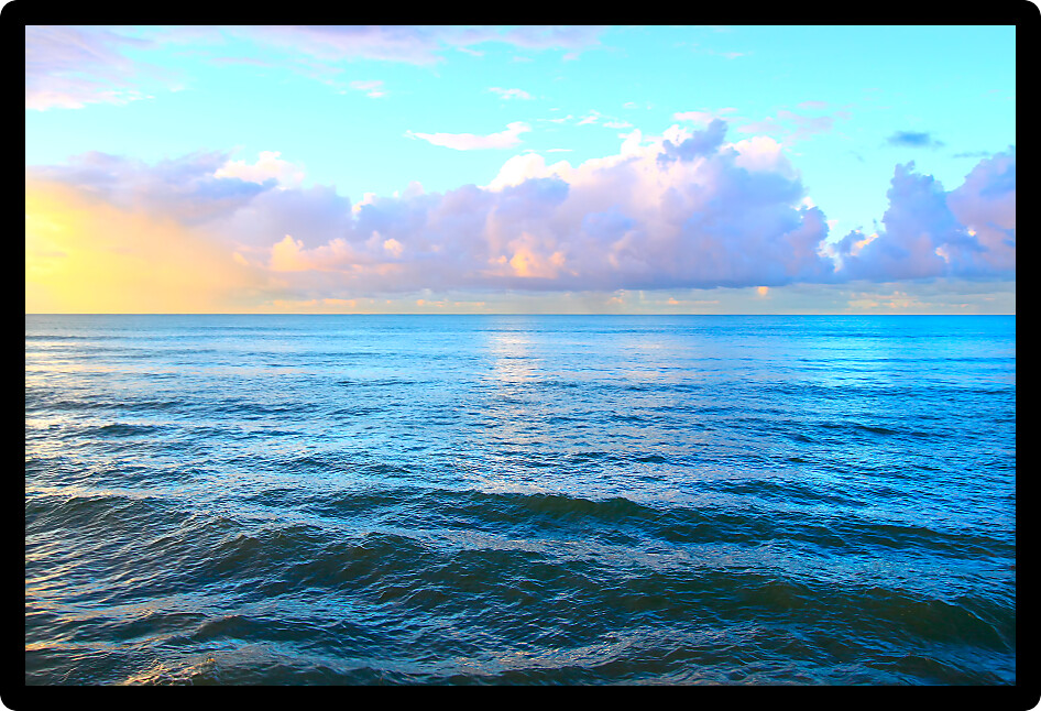 Beautiful Caribbean sunset on the west coast of Puerto Rico.