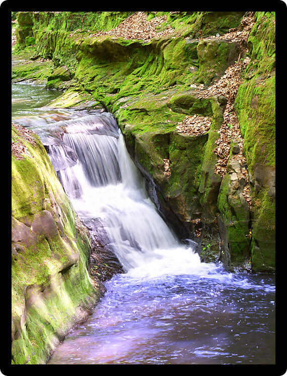 Smooth cascade through Pewits Nest State Natural Area near the Wisconsin Dells.