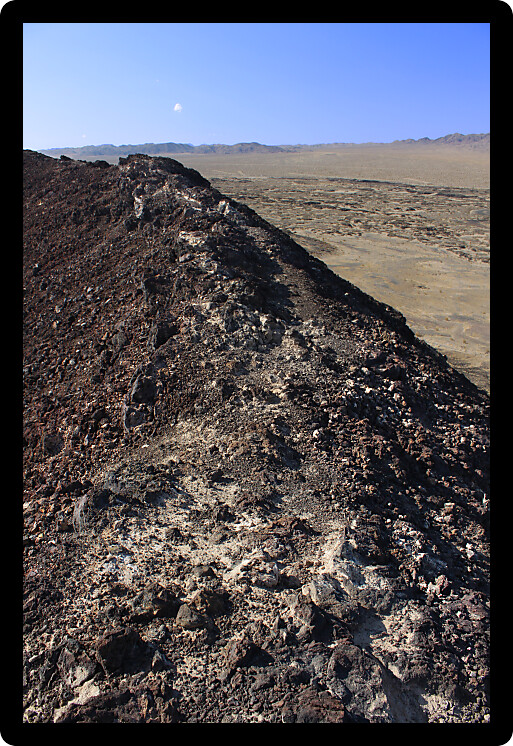 View from the rim of Amboy Crater in the deserts of southern California.