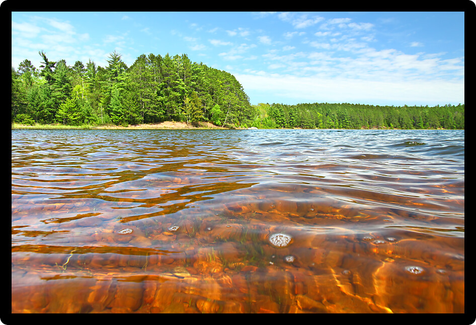 Beautiful sunny day on a northwoods Wisconsin Lake.