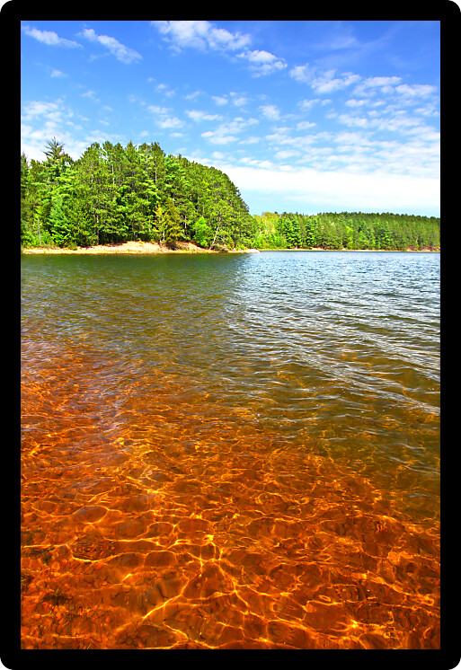 Beautiful sunny day on a northwoods Wisconsin Lake.