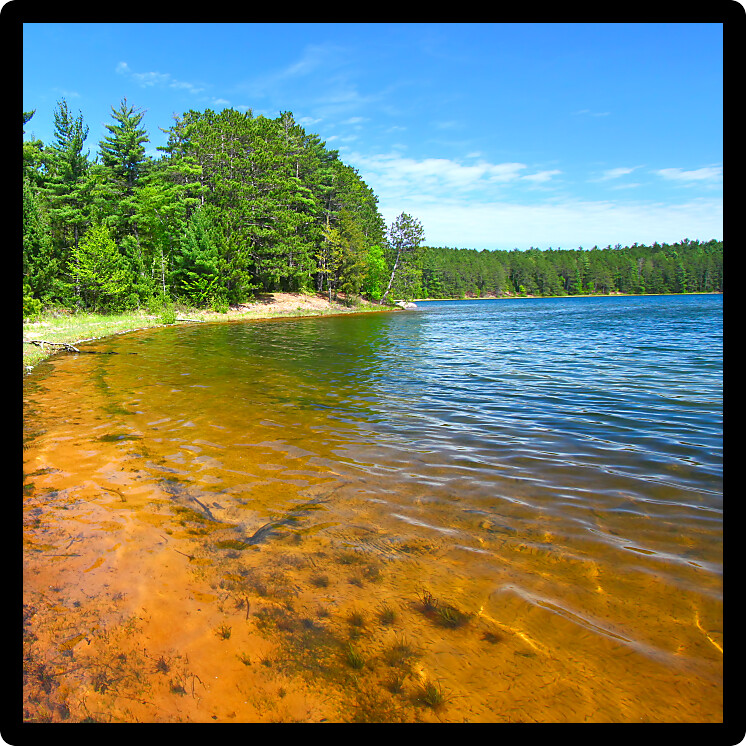 Beautiful sunny day on a northwoods Wisconsin Lake.