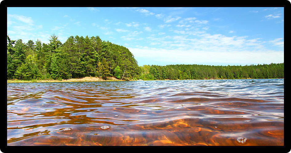 Beautiful sunny day on a northwoods Wisconsin Lake.