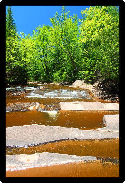 Cascade at Nonesuch Falls in the Porcupine Mountains Wilderness State Park of Michigan.