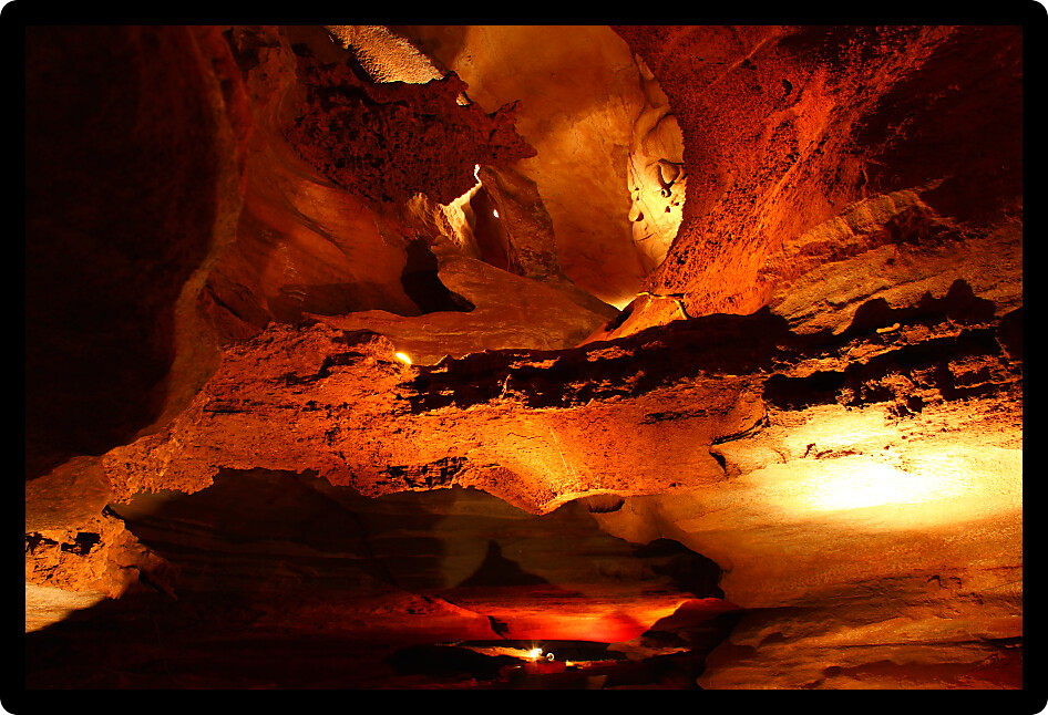 Amazing underground cave formations of Rickwood Caverns in Alabama.