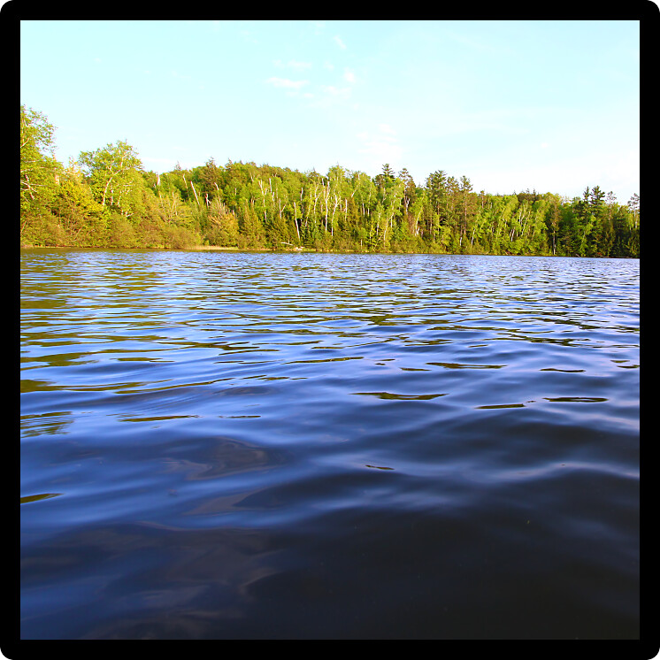 Evening view of Sweeney Lake in the beautiful northwoods of Wisconsin.