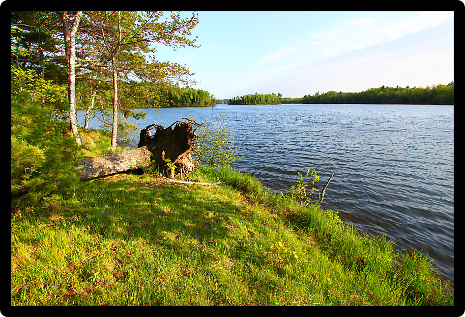 Evening view of Sweeney Lake in the beautiful northwoods of Wisconsin.