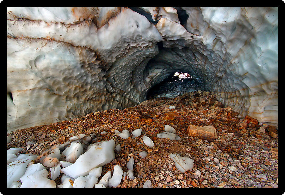 Ice Cave near the Angel Glacier in Jasper National Park Canada.