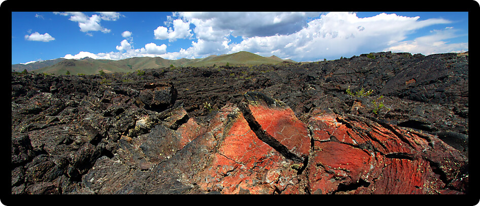 Volcanic rock landscape at Craters of the Moon National Monument of Idaho.
