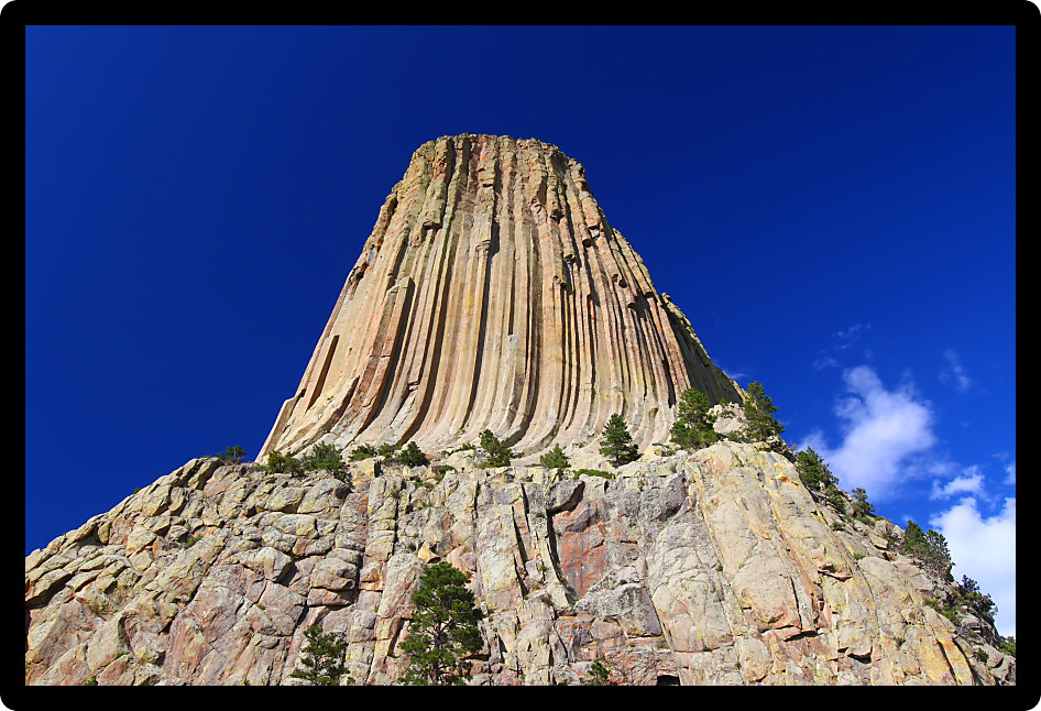 Huge boulders surround Devils Tower National Monument of northeastern Wyoming.