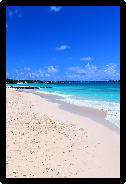 Beautiful Dover Beach on the Caribbean island of Barbados.