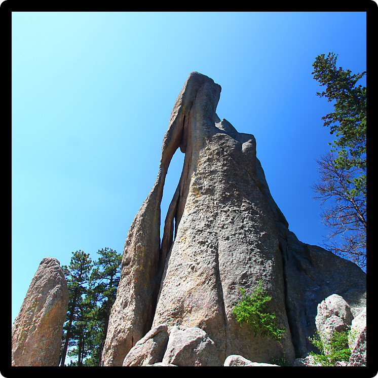 View of the Needles Eye in Custer State Park of South Dakota.