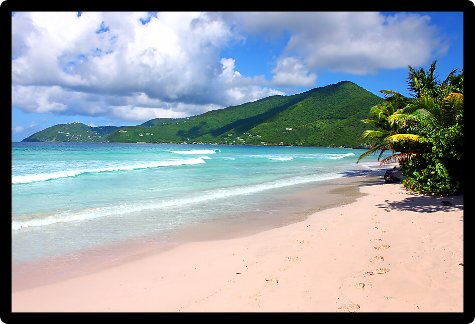 Smugglers Cove Beach on Tortola of the British Virgin Islands.