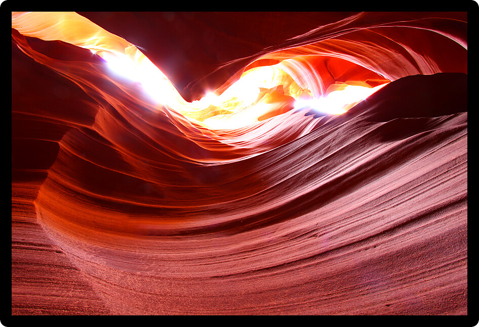 Rock formations in Antelope Canyon of Arizona USA.