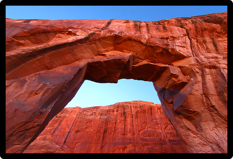 View of Pine Tree Arch in Arches National Park of Utah.