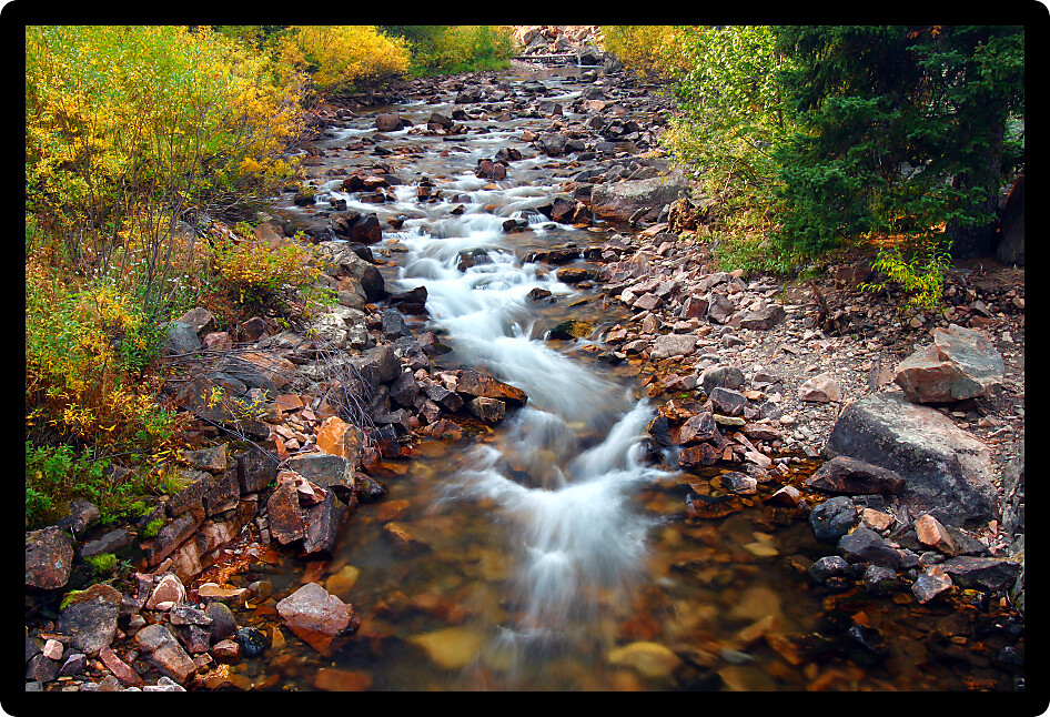 Stream ripples through the Lewis and Clark National Forest of Montana.
