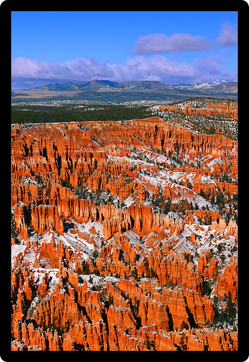 Bright orange hoodoos of Bryce Canyon National Park in Utah.