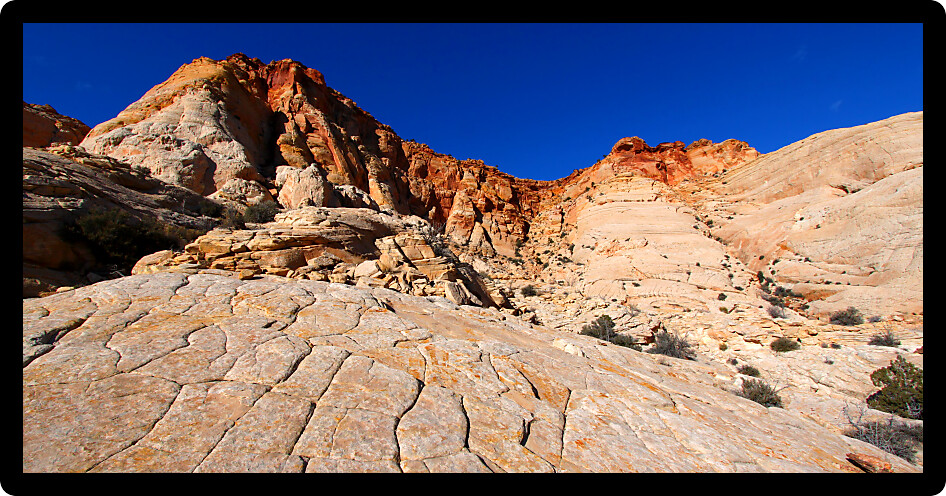Textured rocky landscape at Capitol Reef National Park in Utah.