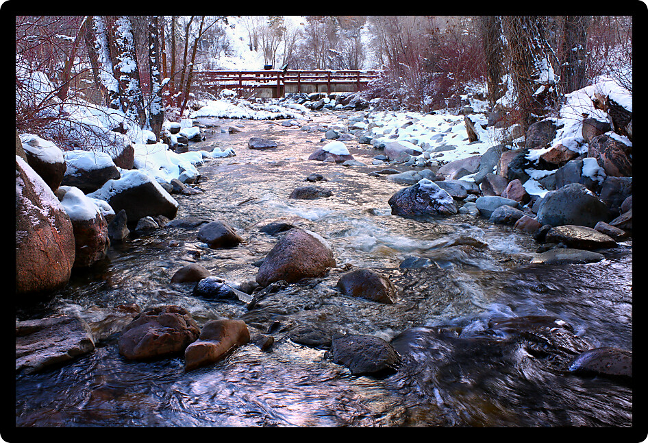 Frigid waters of Grizzly Creek run through the White River National Forest of Colorado.