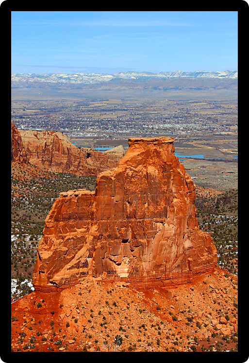 Independence Monument towers over the valley at Colorado National Monument.