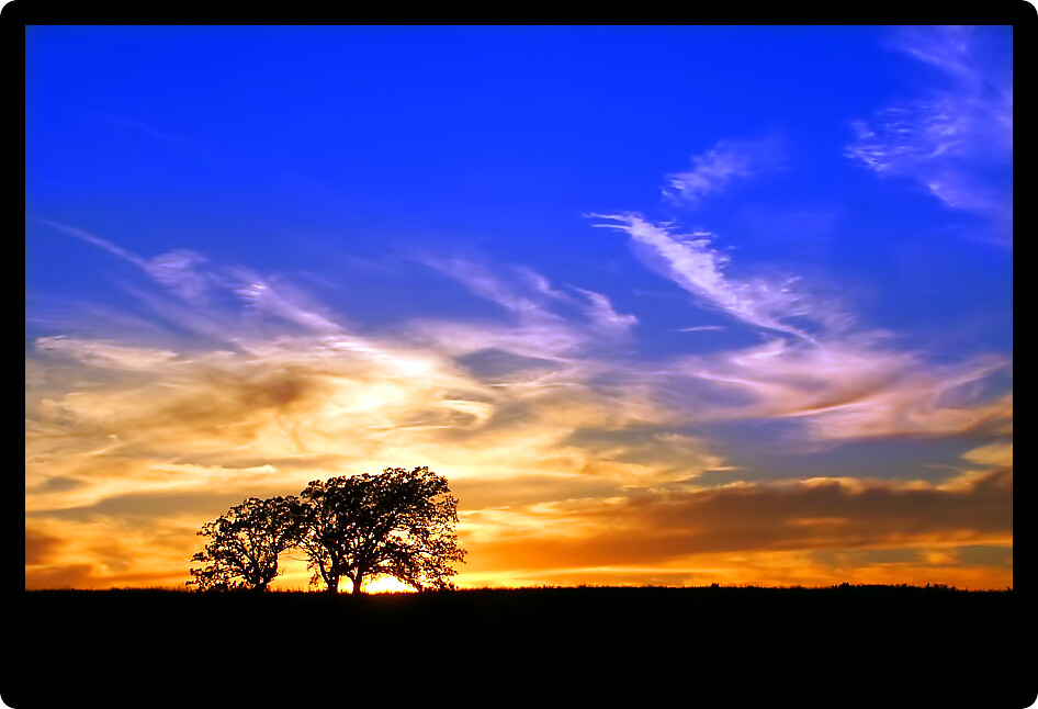 Sunset over the prairie of Byron Forest Preserve in northern Illinois.