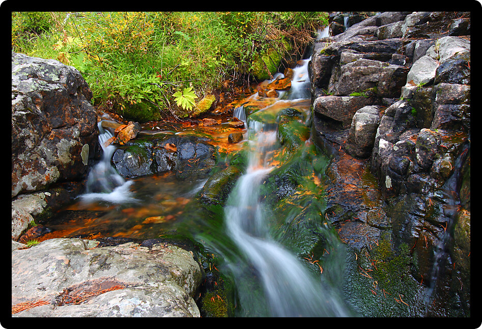 Small creek cascade in the Lewis and Clark National Forest of Montana.