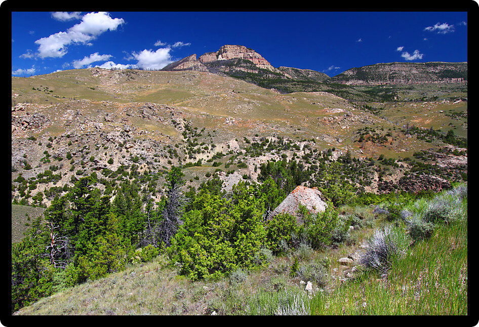Rugged mountain scenery of the Bighorn National Forest in Wyoming.