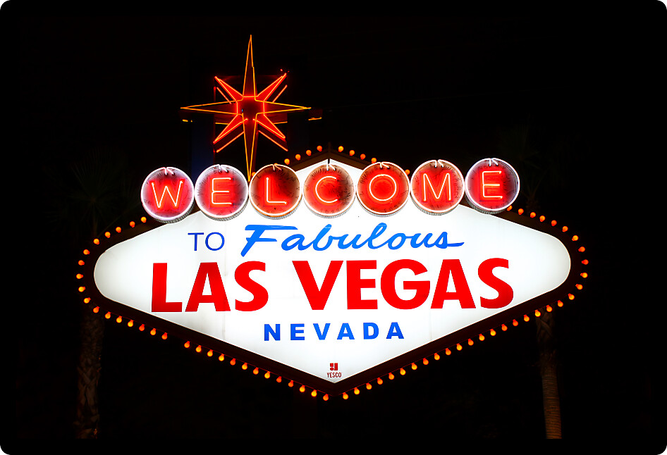 Famous Welcome to Fabulous Las Vegas Sign at the South End of the Strip.