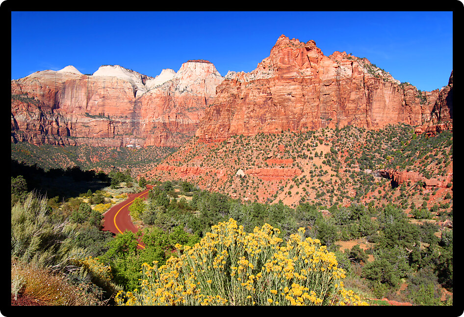 Landscape scenery of Zion National Park in southwest Utah.